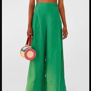 FARM Rio Vibrant Green Wide-Leg Pants